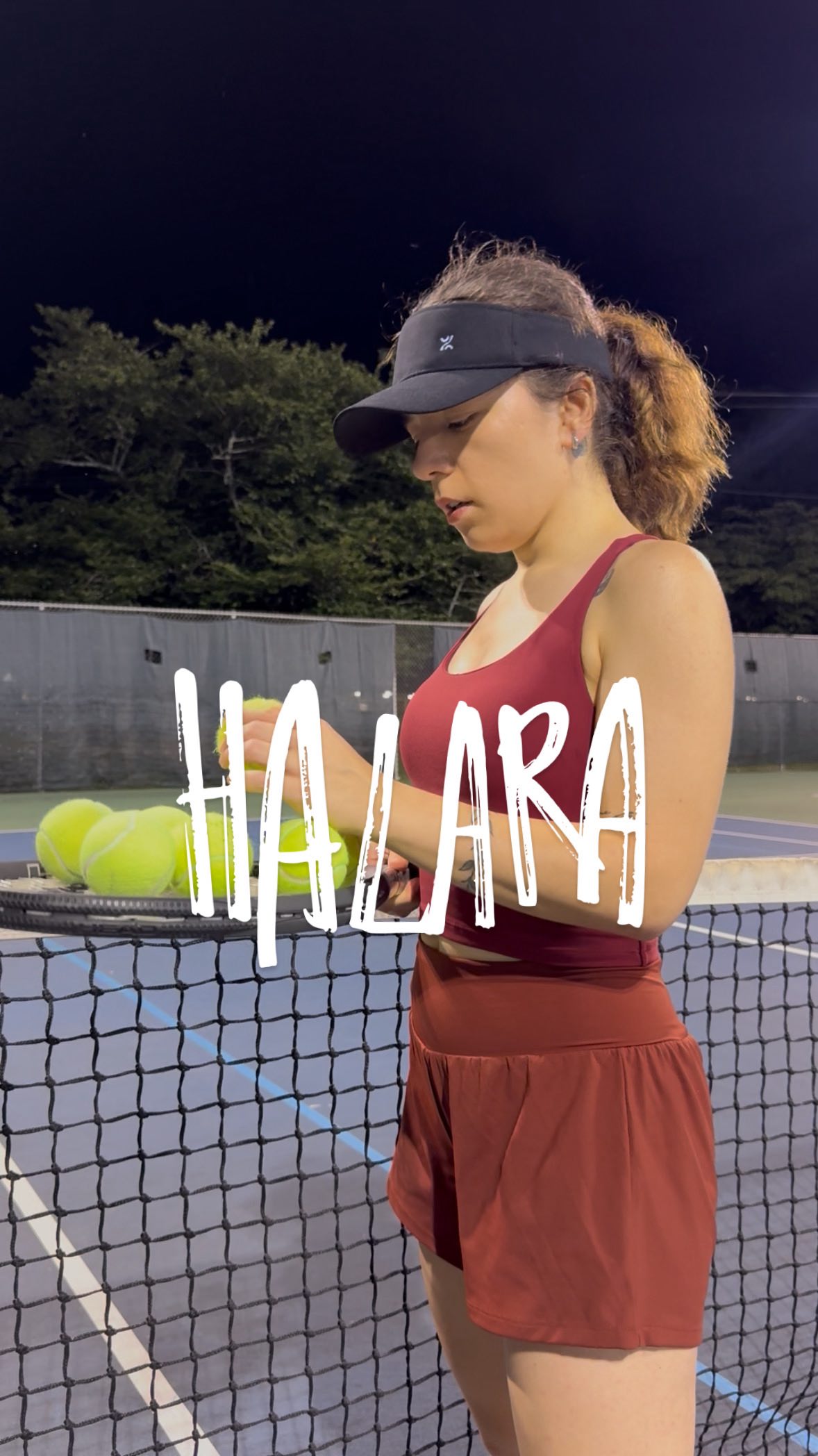 Instagram post by @ltugceturan for Halara. Caption reads: Tried this @halara_official set on the court and....