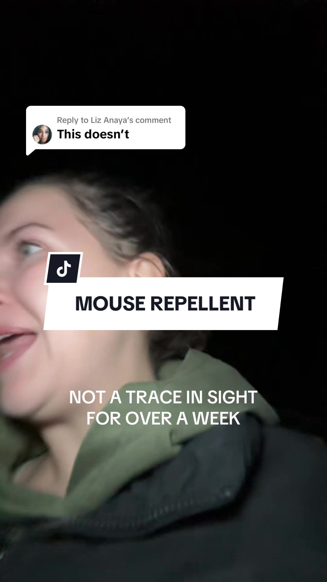 TikTok post by @sonja___maria for Reliant Pet. Caption reads: [...] to keep the mice away from my car. @Reliant....