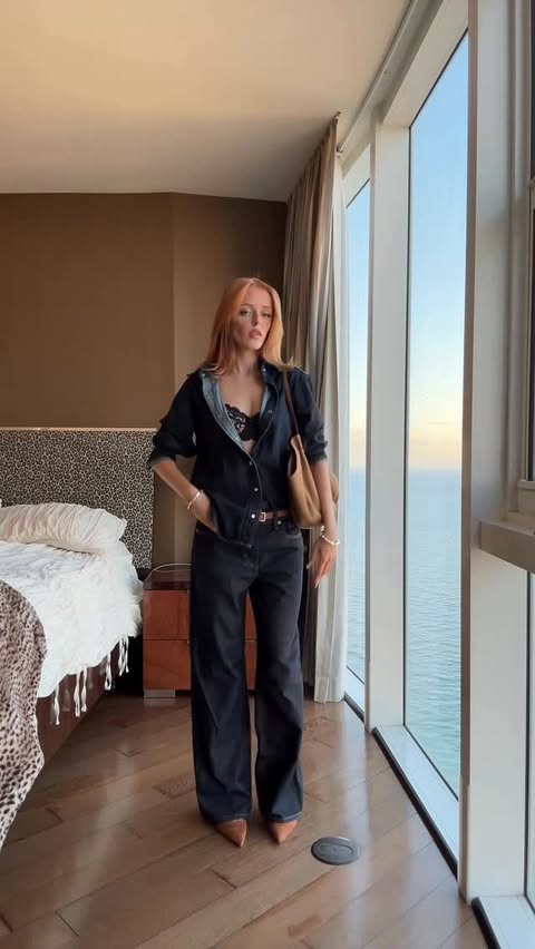 Instagram post by @julie.macaluso for Poshmark. Caption reads: styling fall essentials @poshmark #poshmarkpartner.