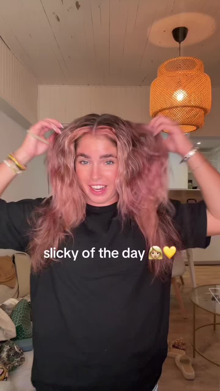 TikTok post by @sillygoofyshortgal for Not Your Mother's. Caption reads: a slicky will always save a busy day @Not Your....