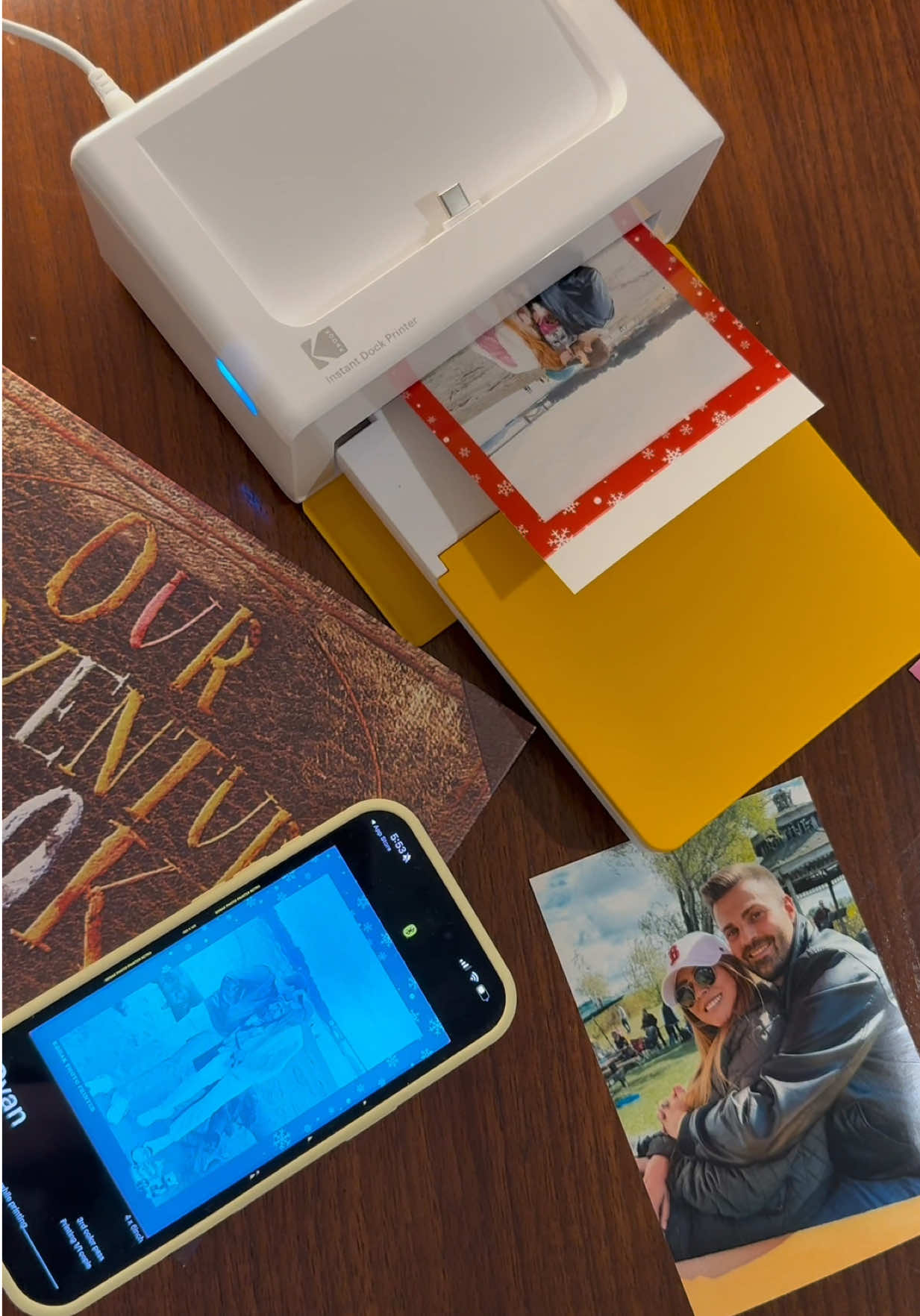 TikTok post by @pauliib23 for Kodak Photo Printer. Caption reads: Don’t just scroll your memories, print them! 🤎🥹 ....