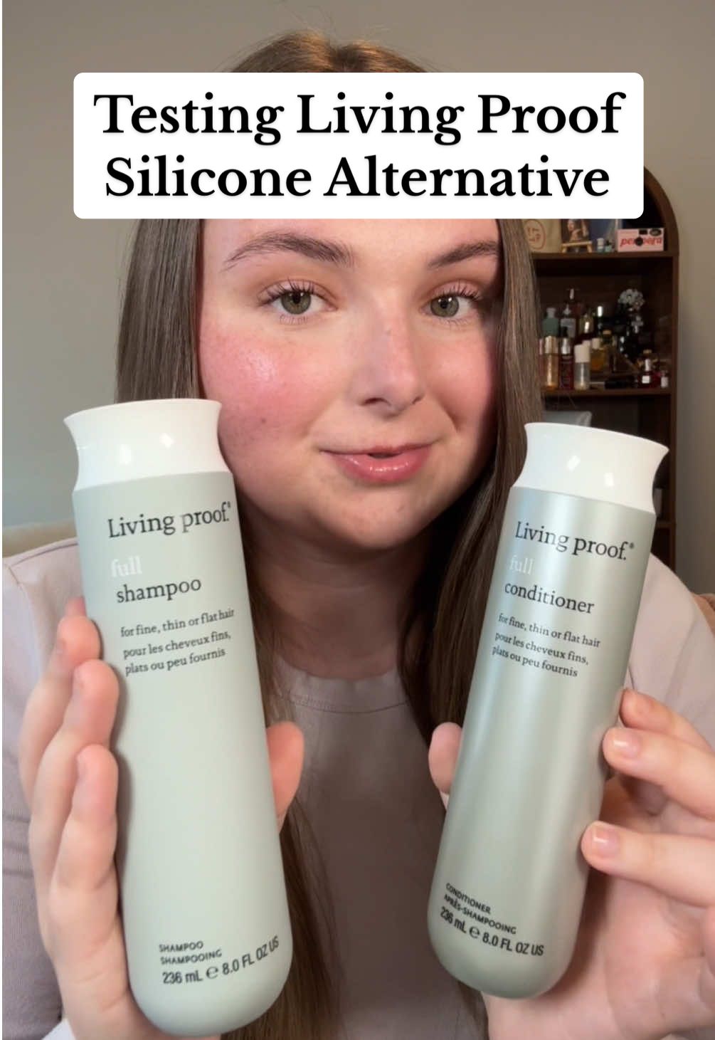 TikTok post by @.courtpaige for Living Proof. Caption reads: #LivingProofPartner This silicone-free shampoo and....