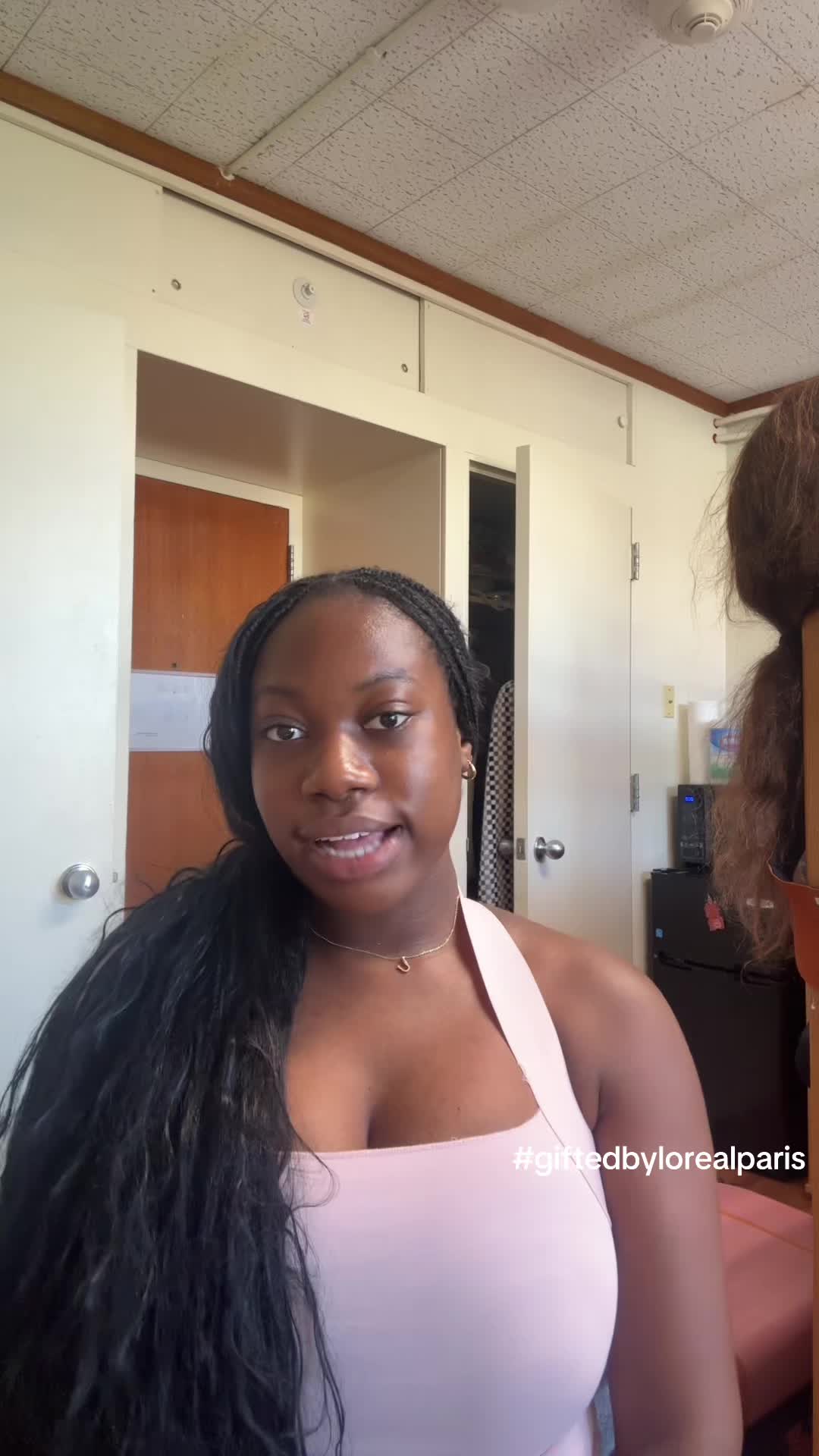 TikTok post by @usomineomamegbe for InfluenceHer Collective. Caption reads: Loved this look! #giftedbylorealparis....