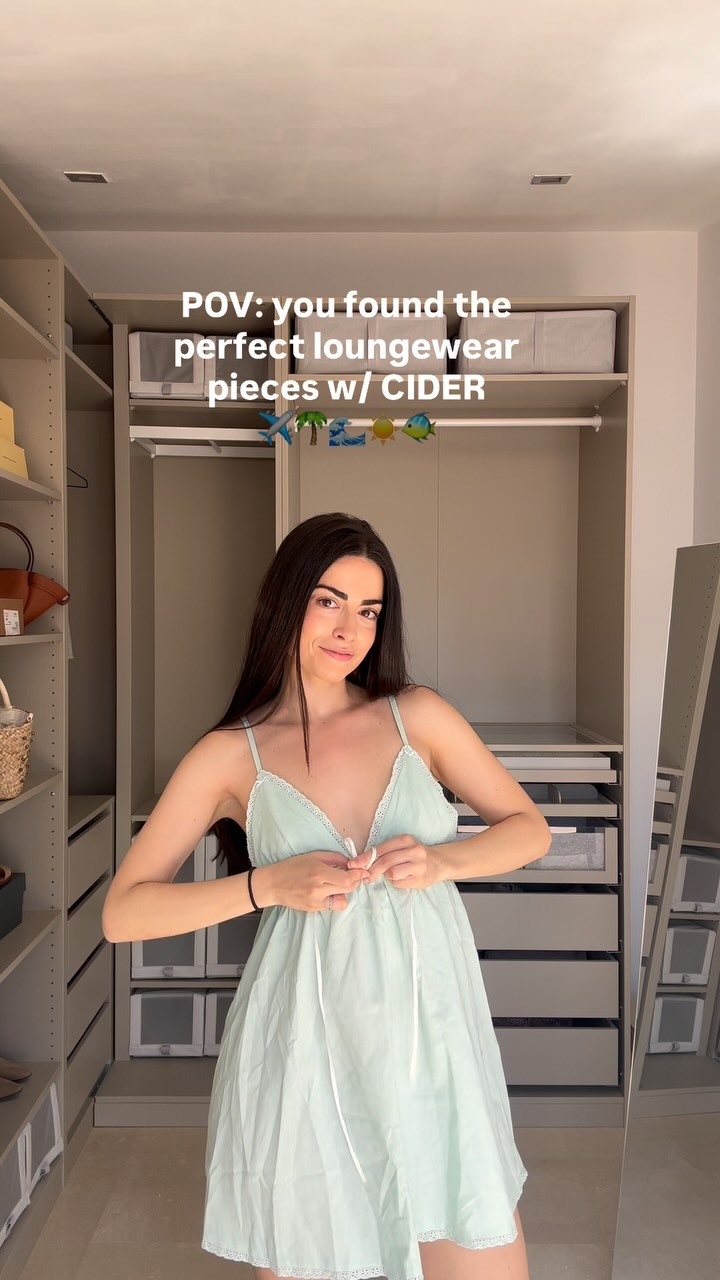 Instagram post by @luciasday for Cider. Caption reads: POV: you found the perfect loungewear pieces....