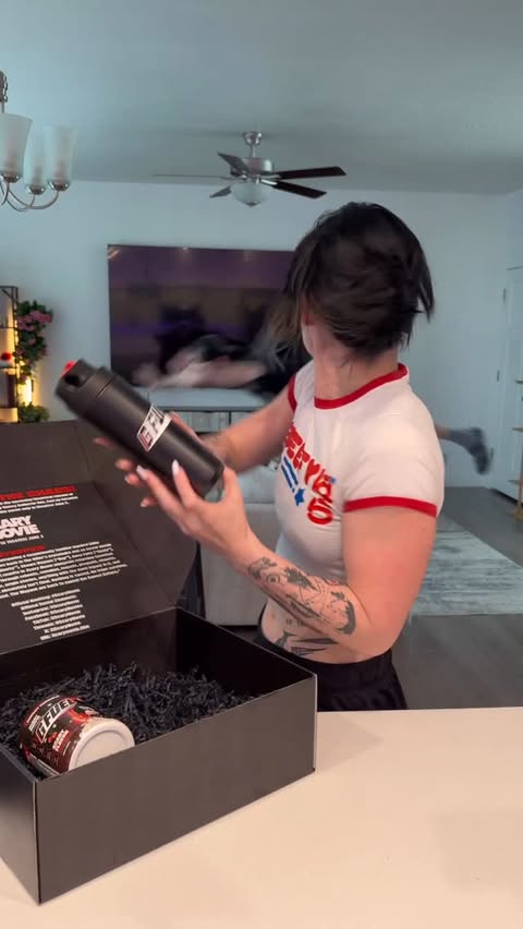Instagram post by @athena.grimes_ for G FUEL. Caption reads: [...] something?? You can get your Gfuel Scary....