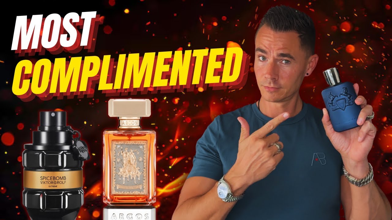 YouTube post by @Eau.de.Jarino for Carner Barcelona. Caption reads: My Top 5 Most Complimented Fragrances.