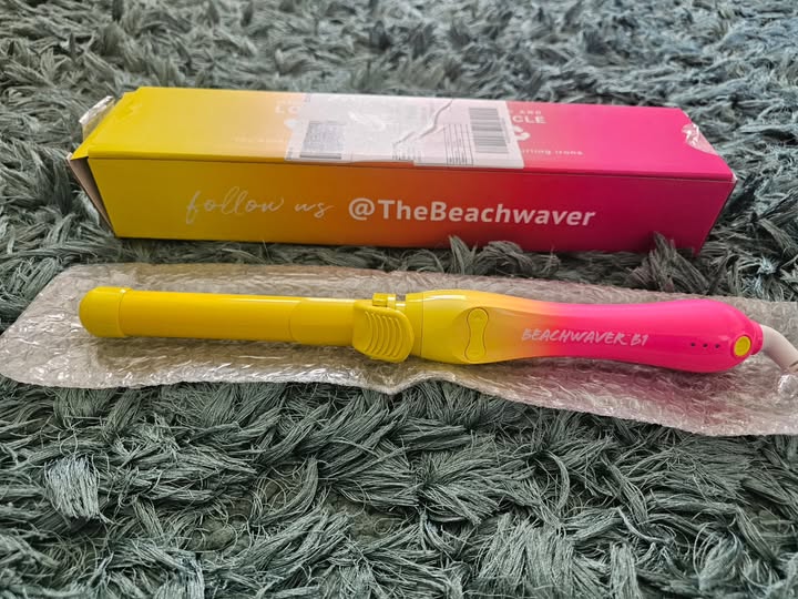 Instagram post by @liddle_testers for Beachwaver Co.. Caption reads: 💛🩷 The Beachwaver! 🩷💛 Compliments thanks to....