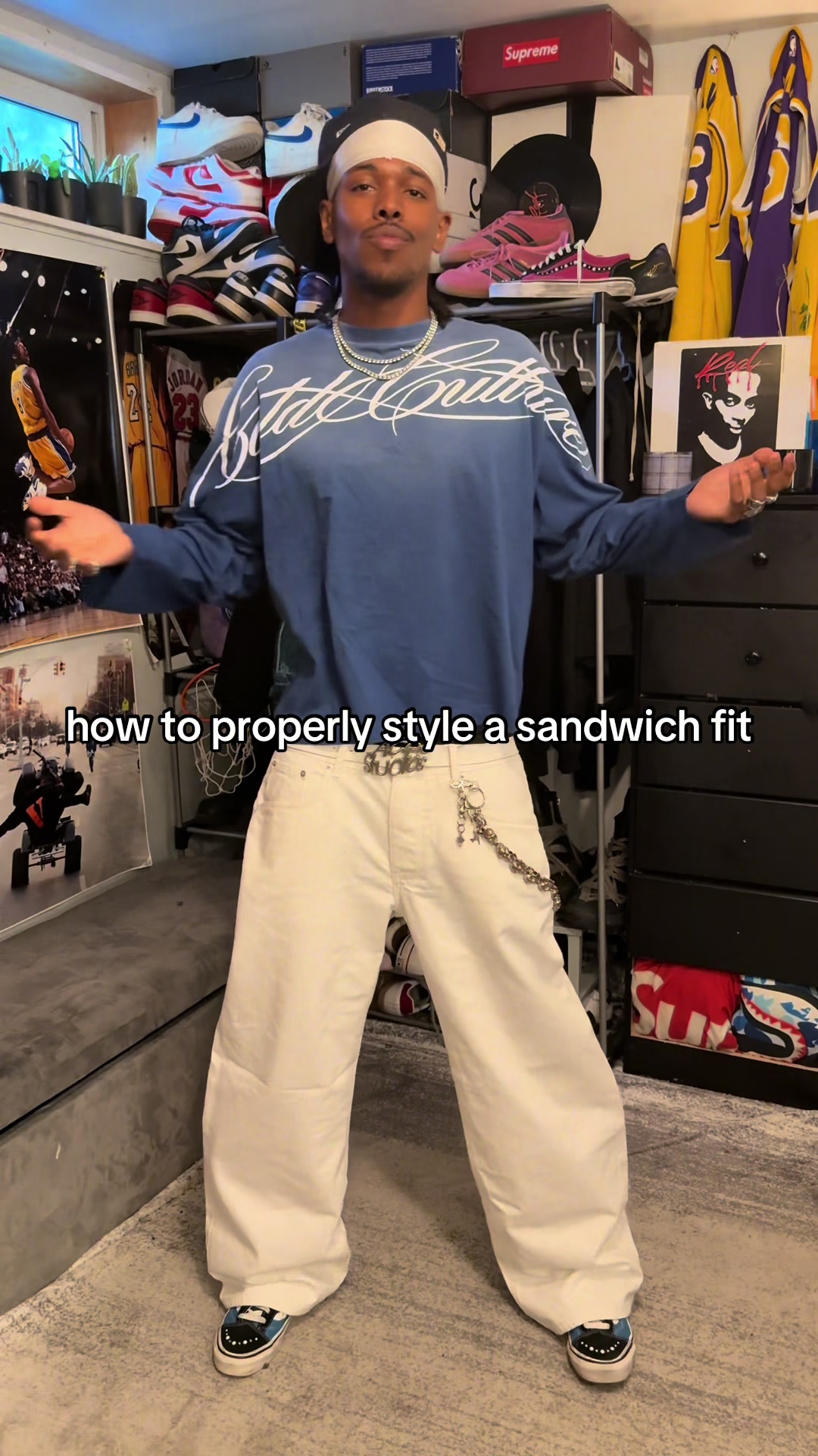 TikTok post by @mubaxrak for Cold Culture. Caption reads: [...] sandwich fit method shirt:@Cold Culture....