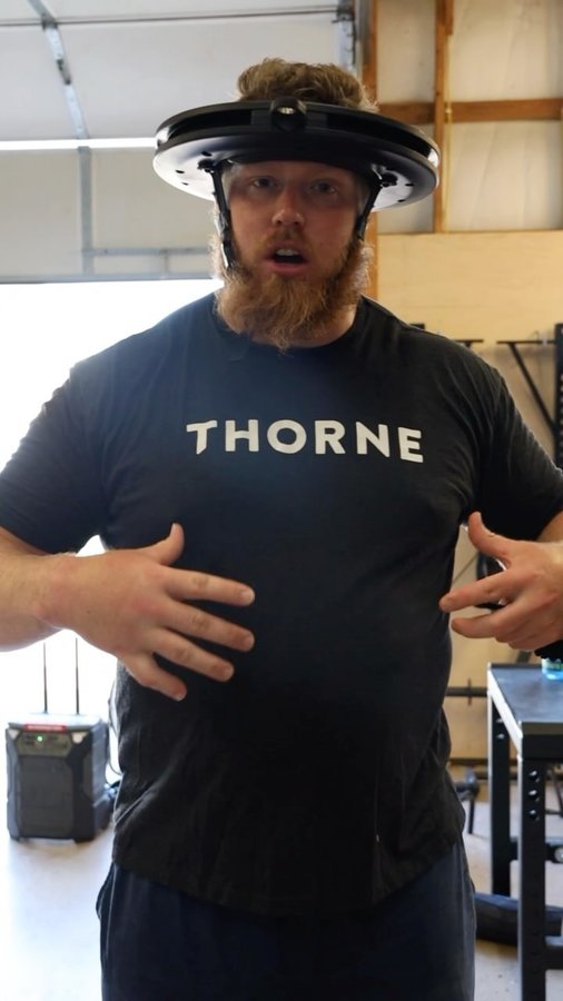 Instagram post by @rcrouser for Iron Neck. Caption reads: I’m using @theironneck as part of my rehab/prehab....