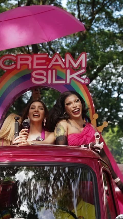 Instagram post by @eva_lequeen for Cream Silk Philippines. Caption reads: Can my hair survive The PRIDE MARCH? Init! Pawis!....