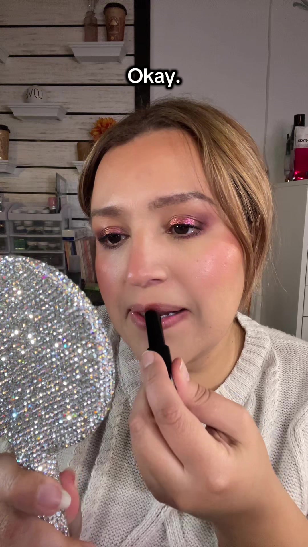 TikTok post by @just_lourdes1 for GETSTONNED. Caption reads: The new @GetStonned Glitbalms! The colors are....