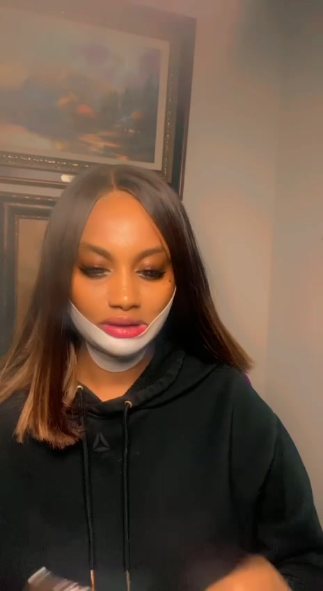 TikTok post by @nikkinethanet for Beauty Maree. Caption reads: [...] #mask #doublechinreduction #facemask @BEAUTY....
