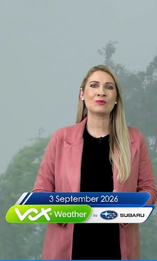Instagram post by @voxweathergirls for Subaru of America. Caption reads: 04 September 2026 | Vox Weather Forecast brought....