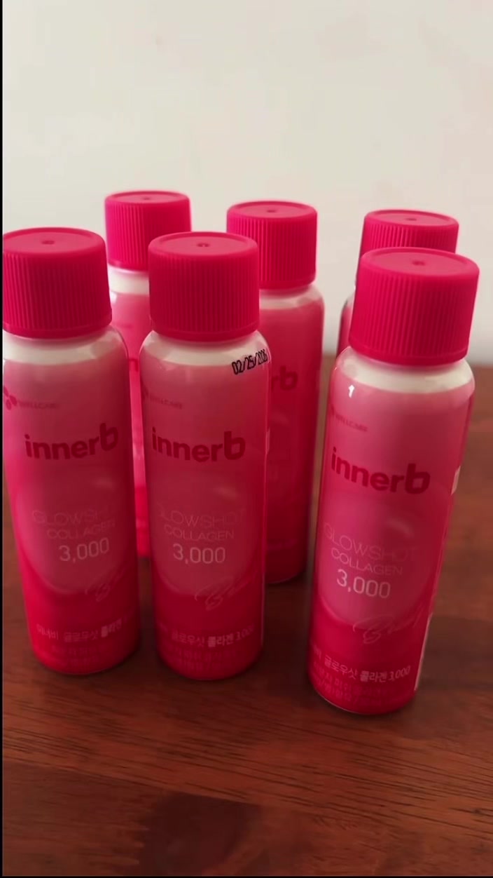 TikTok post by @yasminechair1 for Bloomkare. Caption reads: @Bloomkare @InnerB Innerb glow shot collagen🩷 It....
