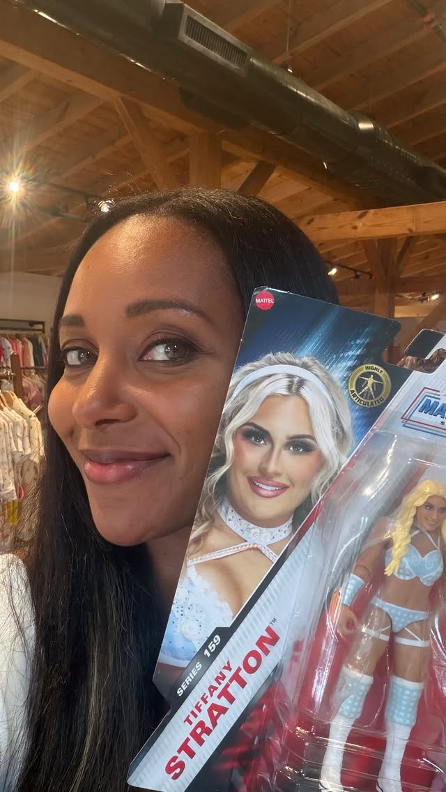 Instagram post by @thebrandirhodes for WWE. Caption reads: @tiffanywwe reveals the origin of the Prettiest....