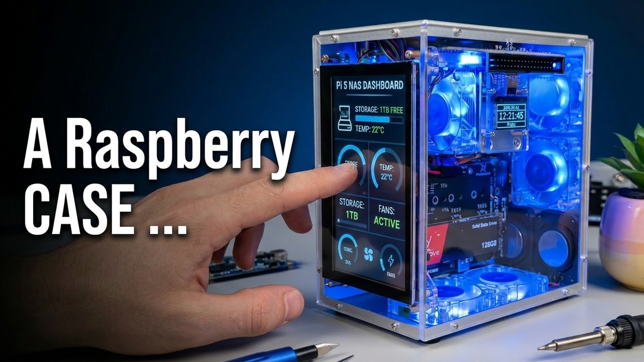 YouTube post by @inventorkr1 for JLCPCB. Caption reads: mini pc raspberry pi 5 case, DIY Mini multi....