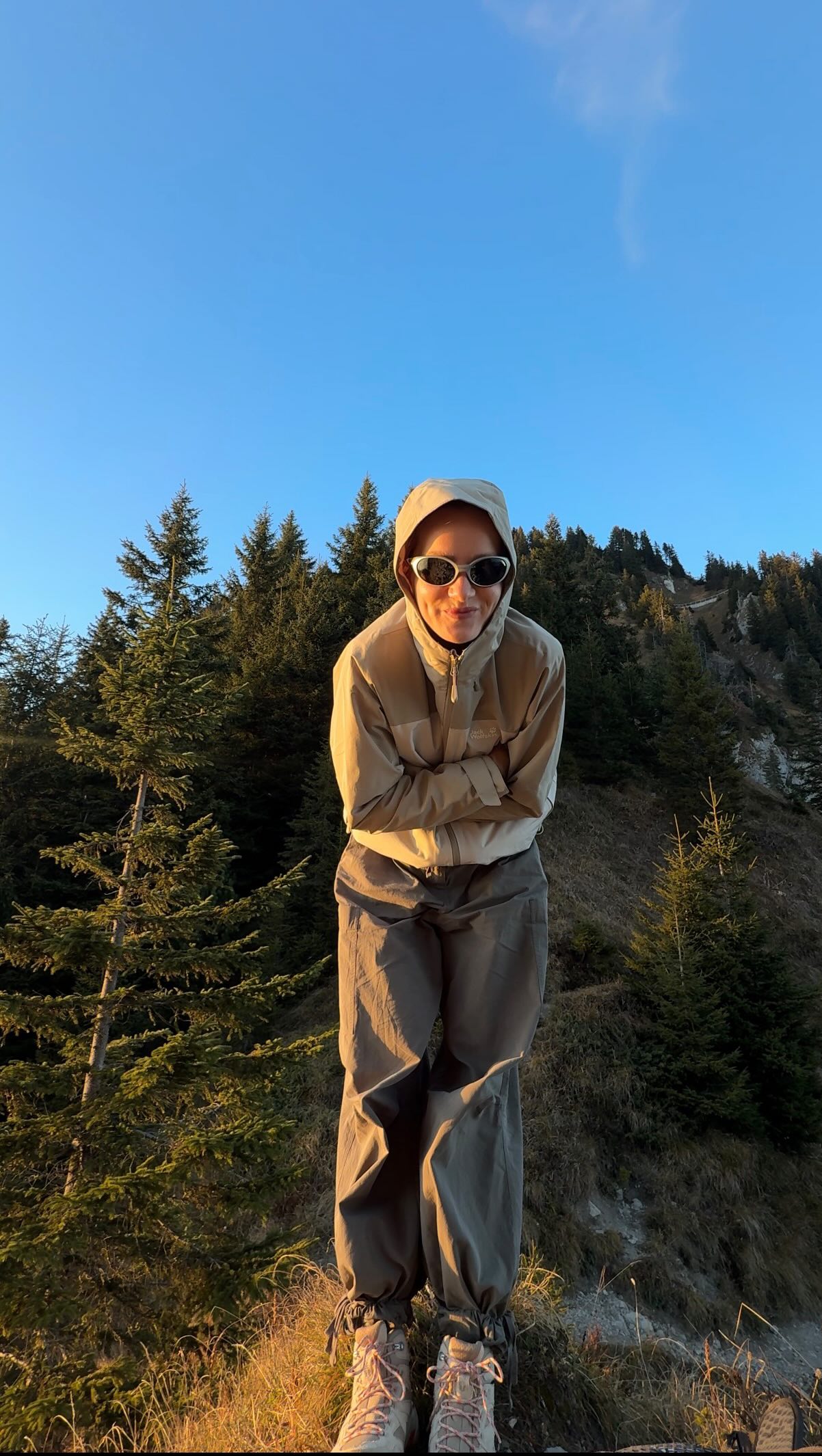 Instagram post by @franziskaida for JACK WOLFSKIN. Caption reads: I’m not a hiking pro - for me, hiking is about....