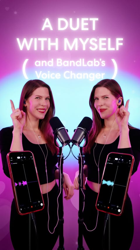 Instagram post by @elineveradereus for BandLab. Caption reads: Got noone to sing with this Valentine? @bandlab ‘s....