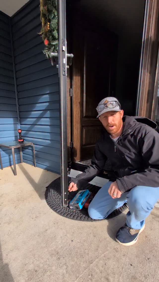 Instagram post by @revivehometips for The Home Depot. Caption reads: Winter tip: Upgrade your storm door with a new....