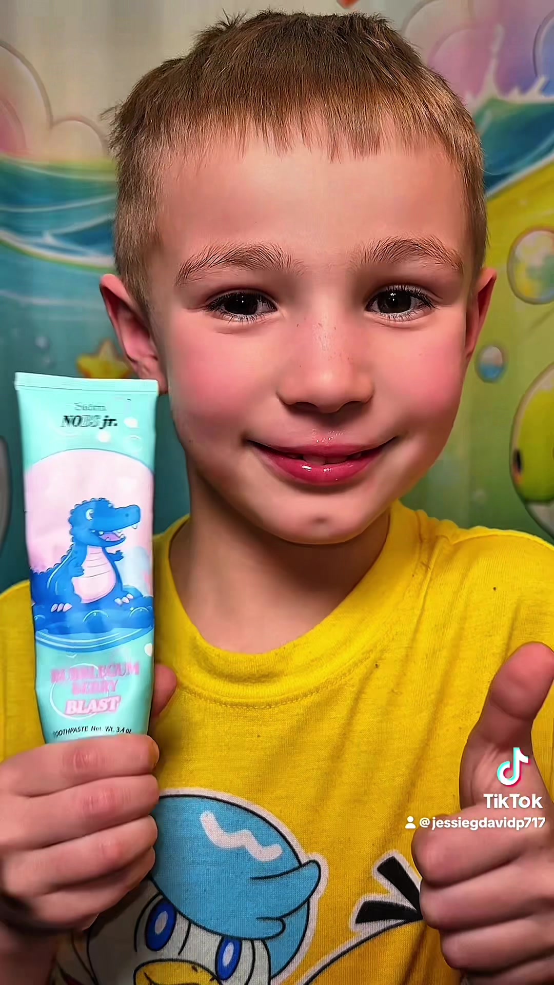 TikTok post by @jessiegdavidp717 for No BS Toothpaste. Caption reads: [...] #toothpaste @nobstoothpaste @❌ David P &....