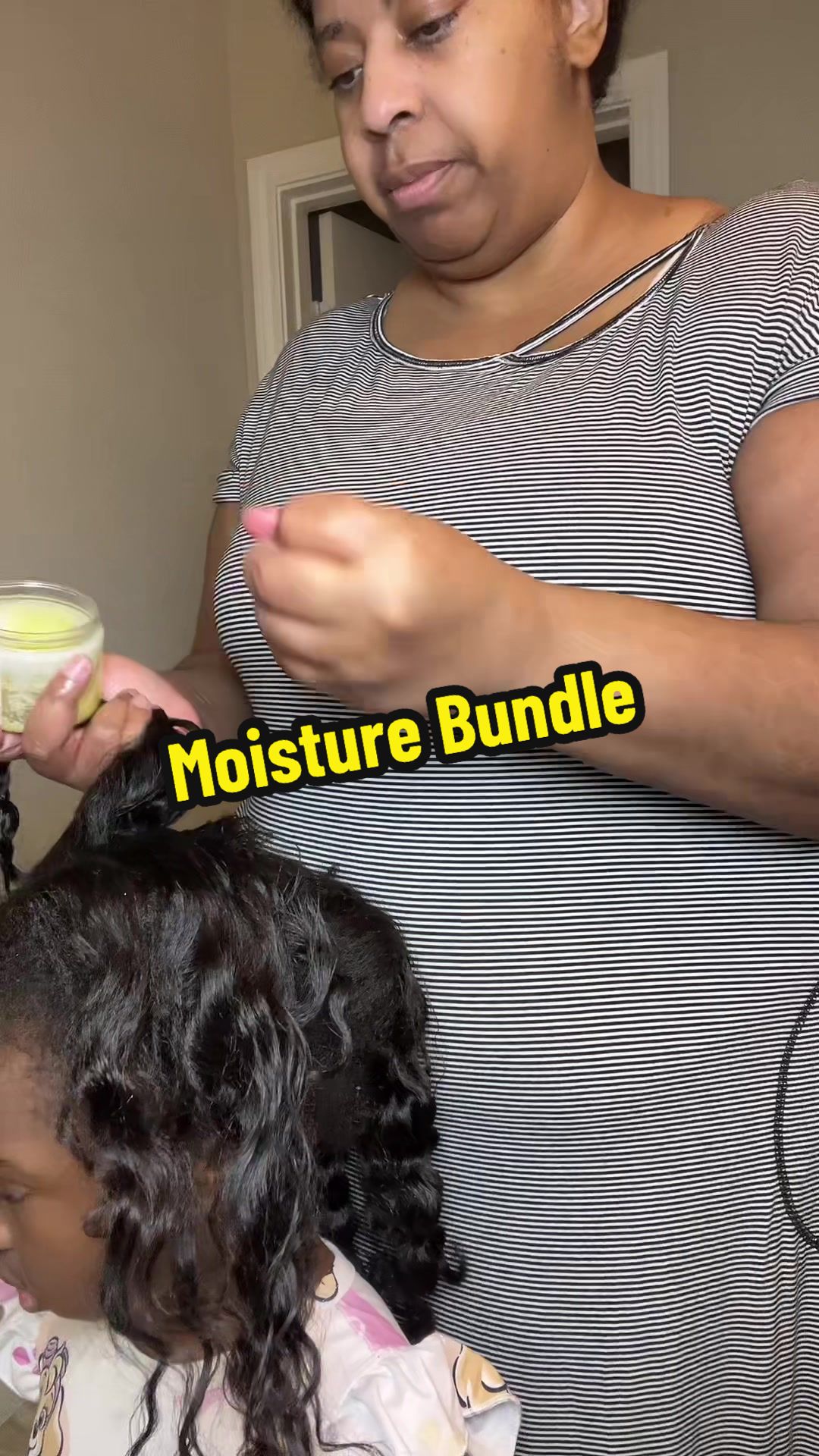 TikTok post by @iamaliciawebb for Bask and Lather Co. Caption reads: @Bask and Lather Co moisture bundle is [...].