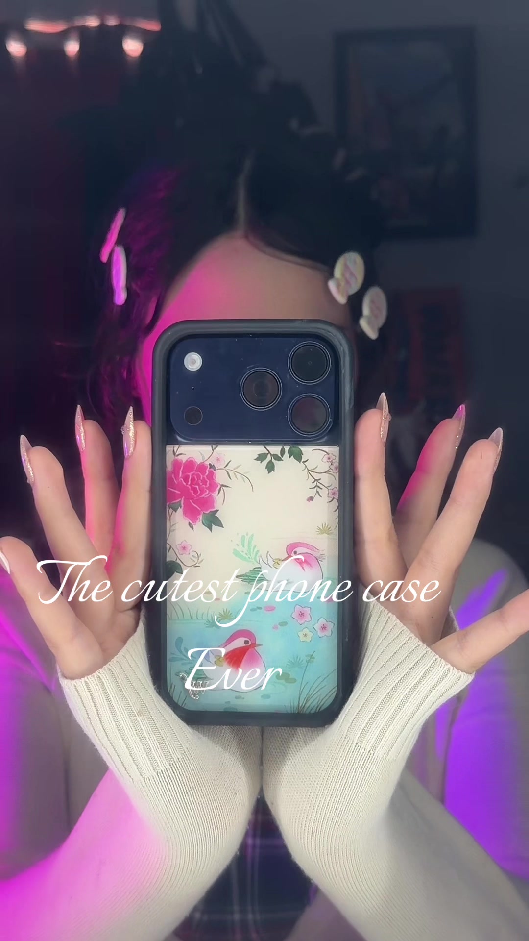 TikTok post by @dynalizlopez for Wildflower Cases. Caption reads: [...] #trending #phonecase #wildflower @Wildflower....