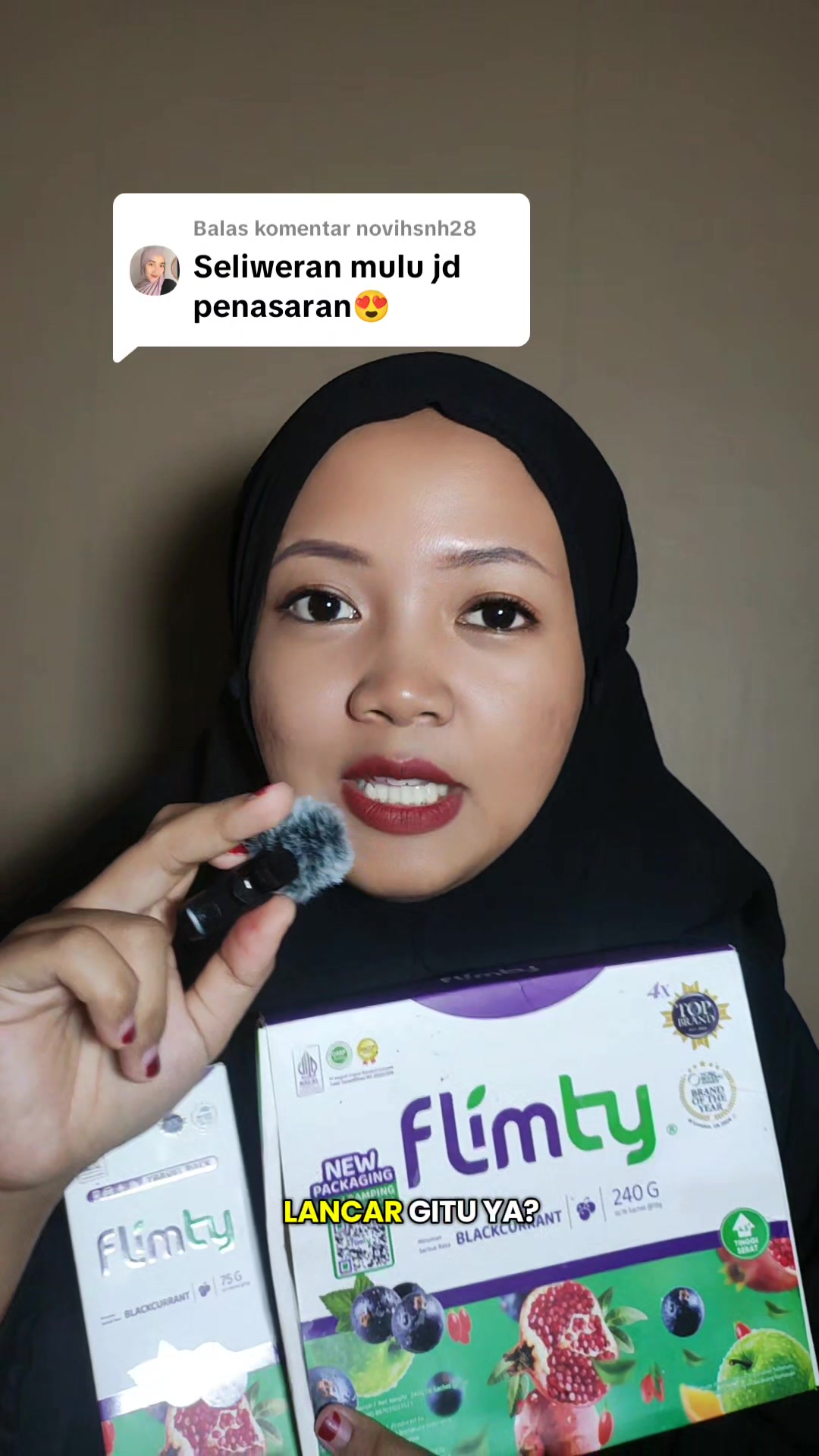 TikTok post by @lennamaisaroh076 for Flimty Fiber. Caption reads: Membalas @novihsnh28 @FLIMTY FIBER #flimty....