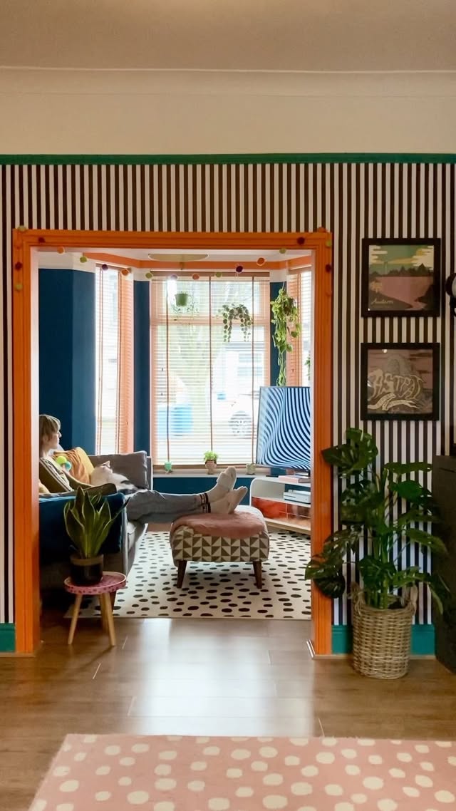Instagram post by @walbirchmansion for Livette's Wallpaper. Caption reads: [...] self adhesive wallpaper from....