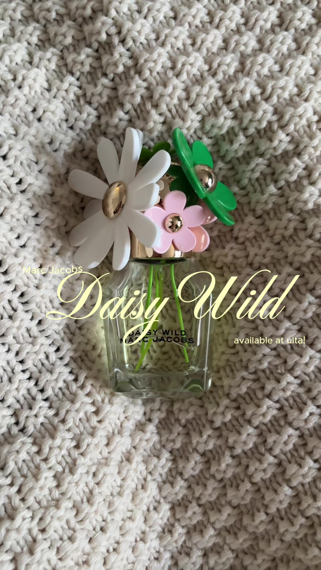 TikTok post by @aaureliestrella for Marc Jacobs. Caption reads: which daisy perfume is your favorite!? @marcjacobs....
