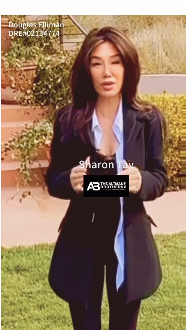Instagram post by @sharontay888 for Douglas Elliman. Caption reads: [...] DRE# 01764587/01874316/01833121 Douglas....