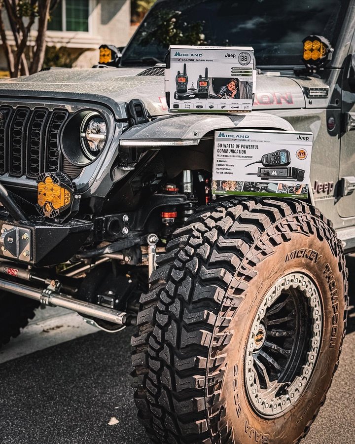 Instagram post by @4lowsteve for Midland Radio. Caption reads: I'm beyond grateful and humbled to partner with....