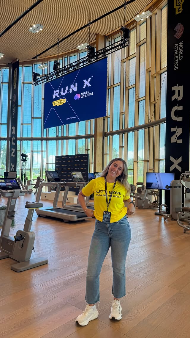 Instagram post by @maggi.eklein for Technogym. Caption reads: [...] with me in Italy for a brand trip with....
