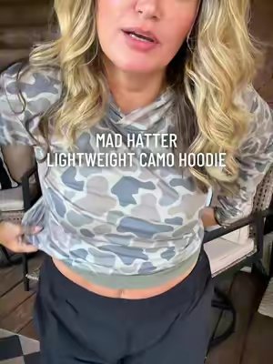 TikTok post by @_mels_tramm_ for The Mad Hatter Company. Caption reads: [...] Perfect thin pullover for fall @The Mad....