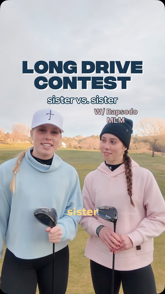 Instagram post by @carliandhaily for Rapsodo. Caption reads: LONG DRIVE CONTEST using the @rapsodogolf Mobile....