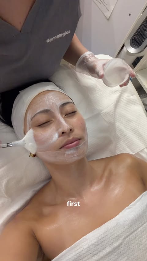 Instagram post by @mandylikes_ for dermalogica. Caption reads: The perfect glass skin facial 😍 @dermalogicauk....