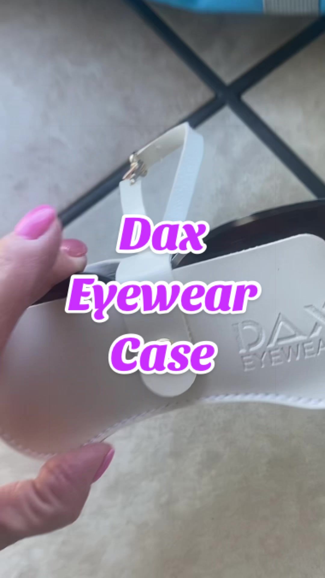 TikTok post by @mama5.finds for Dax Eyewear. Caption reads: [...] #glassescase #eyewearcase @Dax Eyewear.