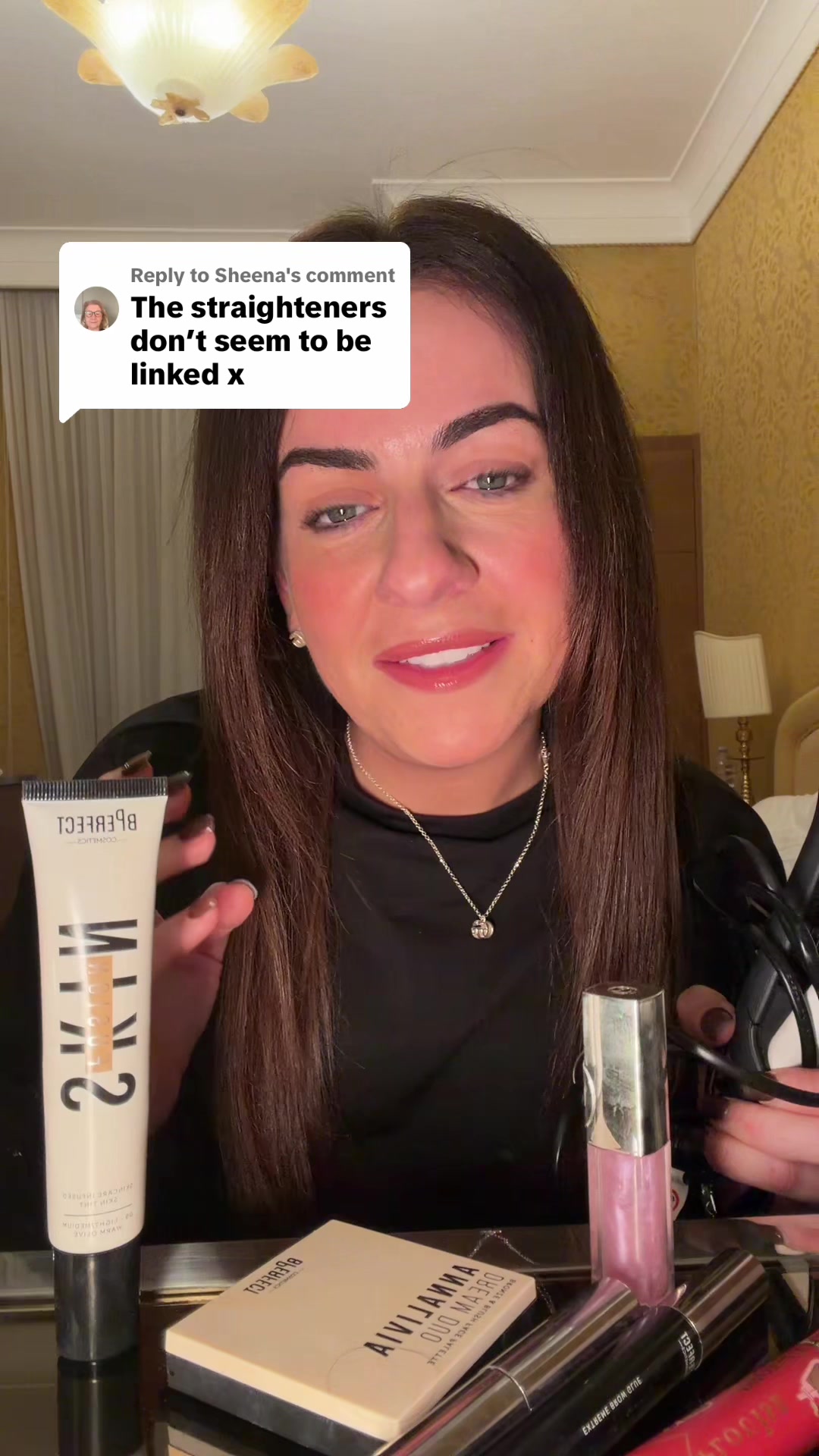 TikTok post by @daniellejohnstonex for BPerfect Cosmetics. Caption reads: [...] up but honestly cannot recommend @BPerfect....