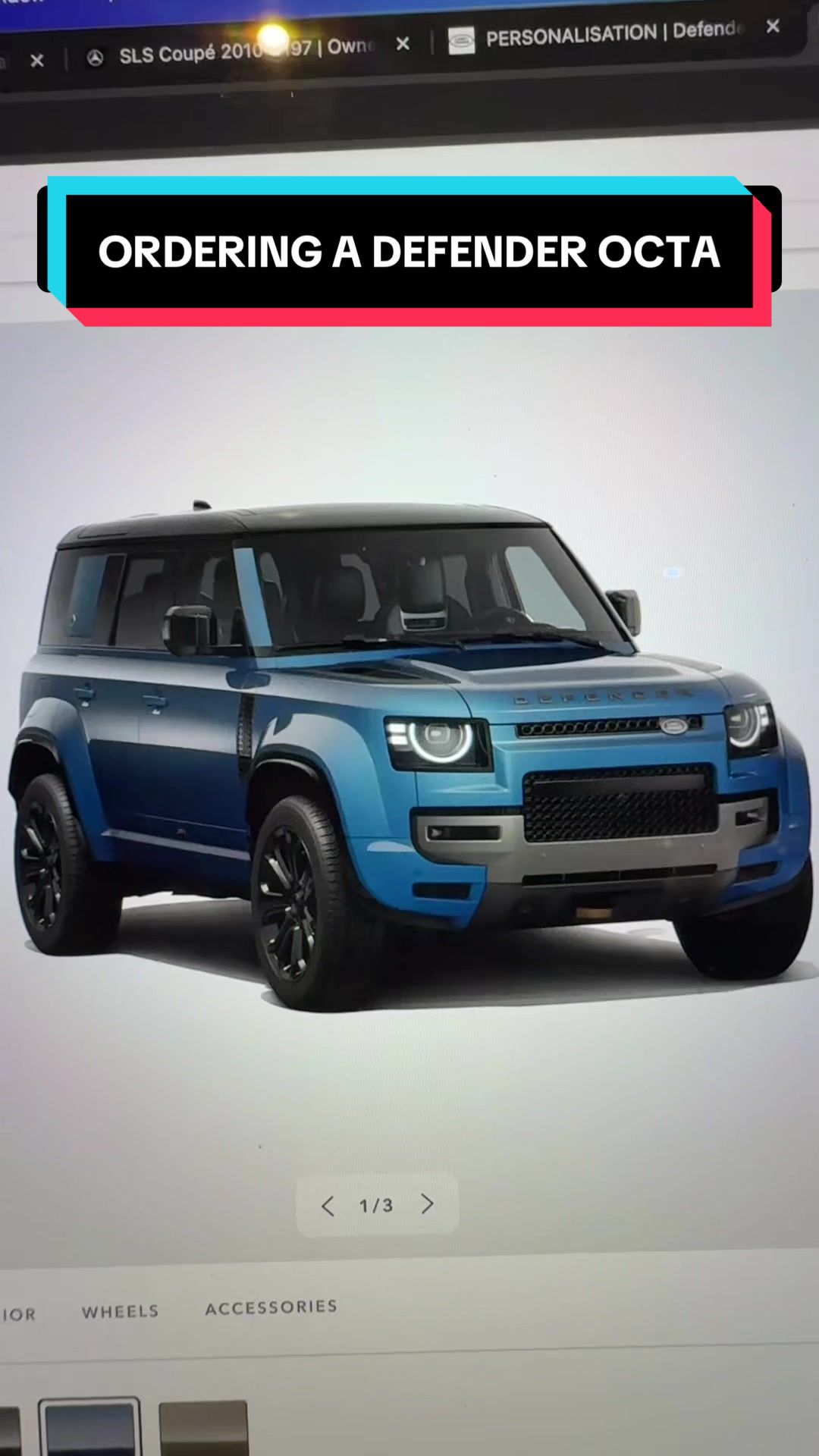 TikTok post by @tomiauto for Land Rover. Caption reads: Shall we add a @Defender to the collection? Or is....