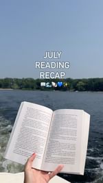 Instagram post by @emilybookedup for Riverhead Books. Caption reads: july reading recap! 📖🎧 what was your favorite....