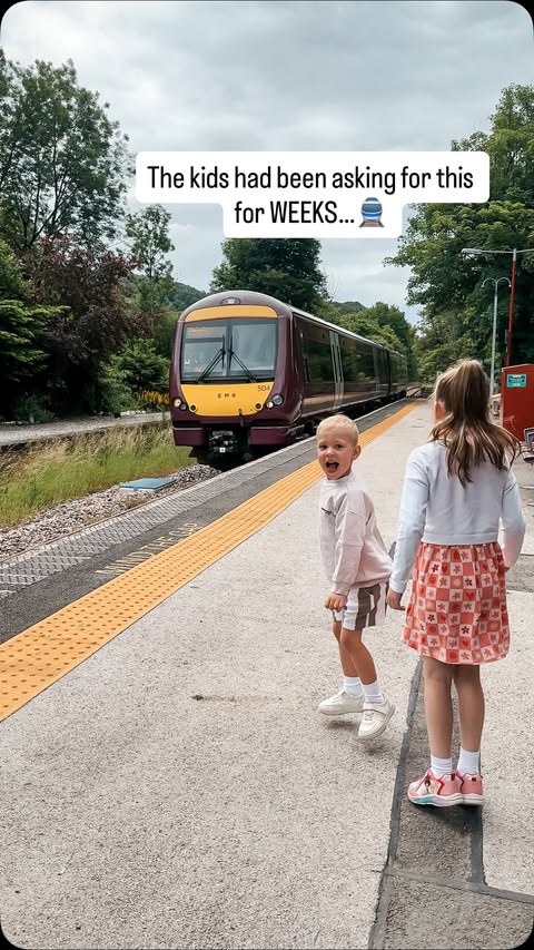 Instagram post by @our_little_family_x for Trip.com. Caption reads: [...] Bath, and booking our train through Trip.com....