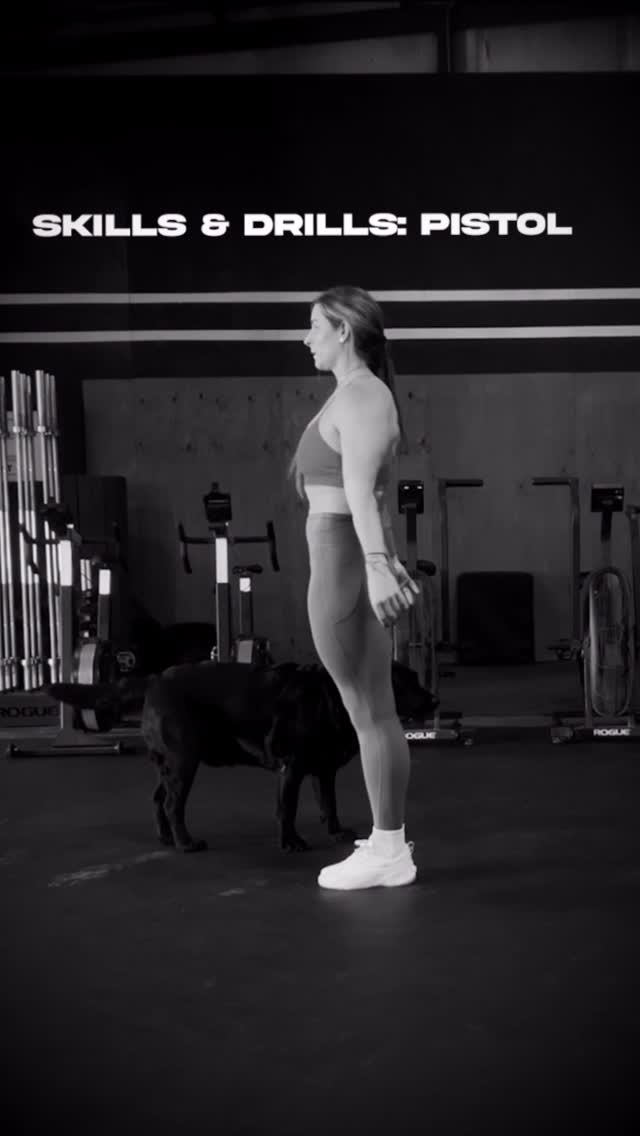 Instagram post by @taytay_deering for CrossFit. Caption reads: 🤸‍♀️ Pistol Progression Checklist & Drills!....
