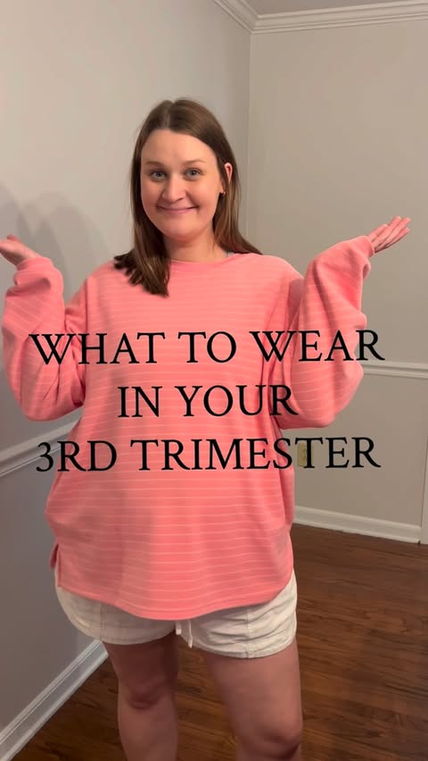 Instagram post by @ansleymcgukin for PinkBlush Maternity. Caption reads: [...] : it’s comfy clothes only !! 😆🤪....