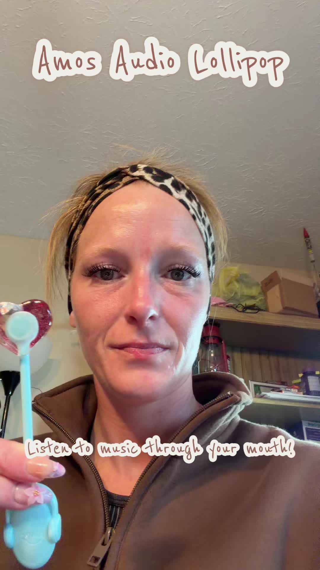TikTok post by @terrijarvis0 for Amos Sweets. Caption reads: @Amos Sweets these tasty sounds audio lollipops....