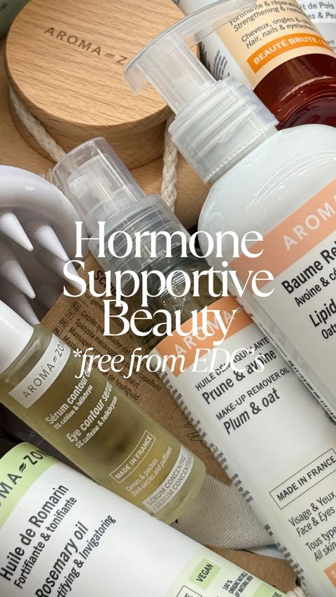 Instagram post by @jess_shand_ for Aroma-Zone. Caption reads: Aromazone: Hormone-supportive beauty 🤍

I popped....