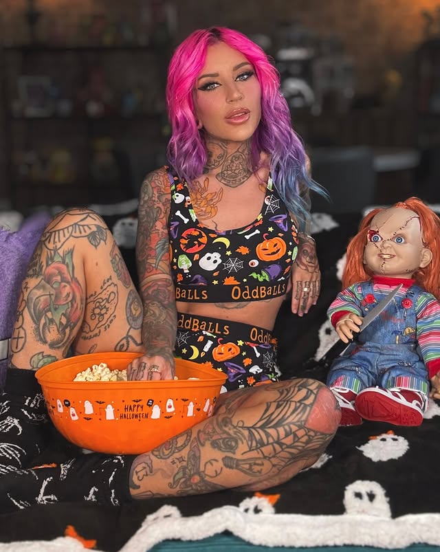 Instagram post by @its_laika for OddBalls. Caption reads: [...] if you pick something good 😉) 🎃....
