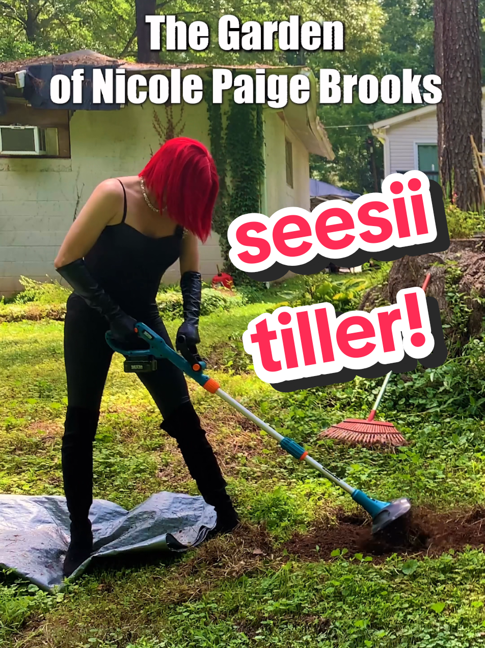 TikTok post by @thenicolepbrooks for SeeSii. Caption reads: Love this @SEESII Tools Tiller! making a flower....