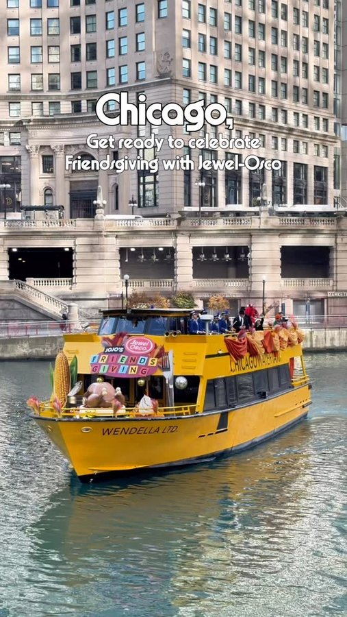 Instagram post by @mrsouthloop for Jewel-Osco. Caption reads: [...] Chicago. Friendsgiving season is here!....