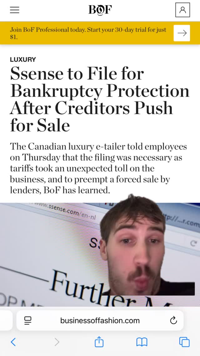 Instagram post by @darbleymiller for SSENSE. Caption reads: When is the great LIQUIDATION DAY?.