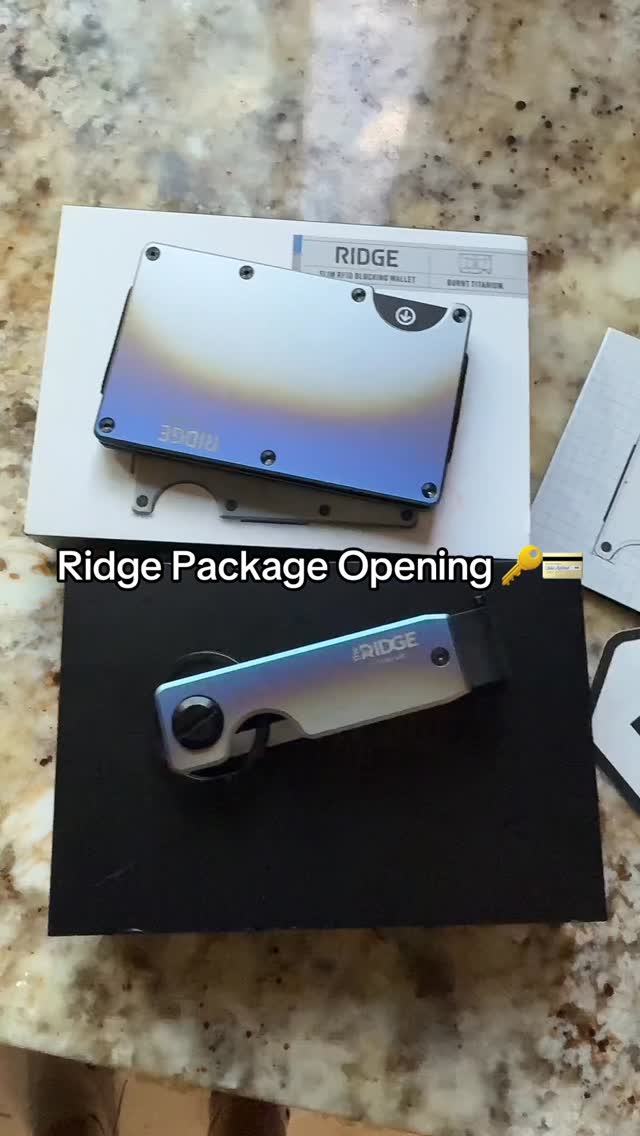 Instagram post by @onlypatriotjake for Ridge. Caption reads: Got my @ridge wallet and key case today.....