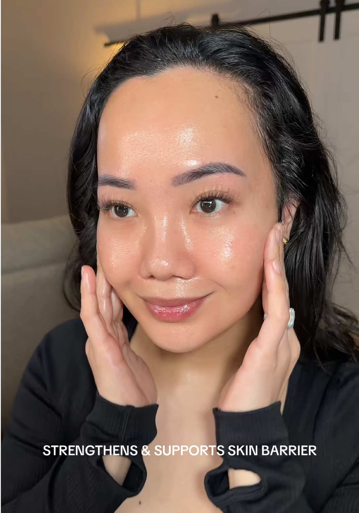 TikTok post by @ladybuttercakes for Ongredients US Store. Caption reads: The new and improved Skin Barrier Calming Lotion....